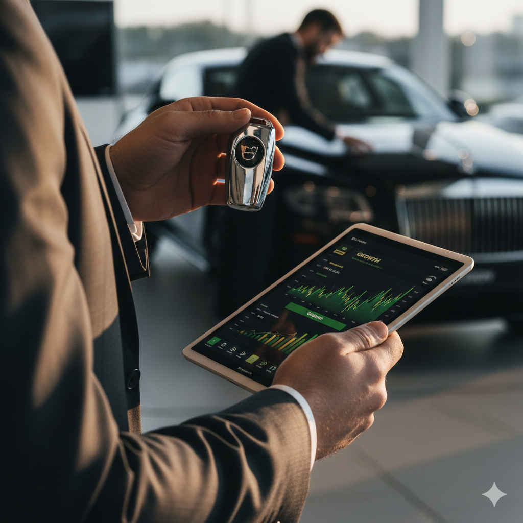 Mão segurando chave de carro